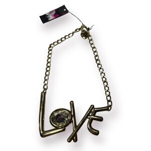 Betsey Johnson Goldtone xox‎ Trolls Love Necklace Crystal